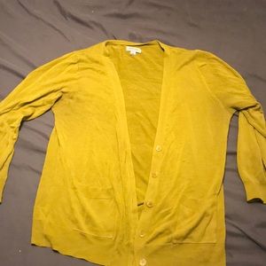 Lime green button up cardigan